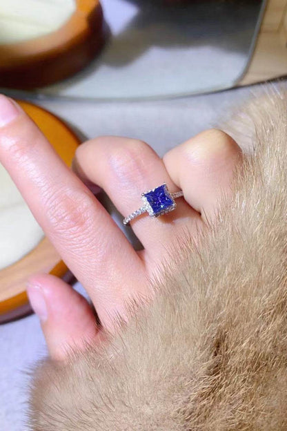 1 Carat Moissanite 925 Sterling Silver Square Ring - Tredona LLC