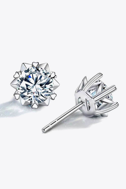 Stuck On You 4 Carat Moissanite Stud Earrings - Tredona LLC