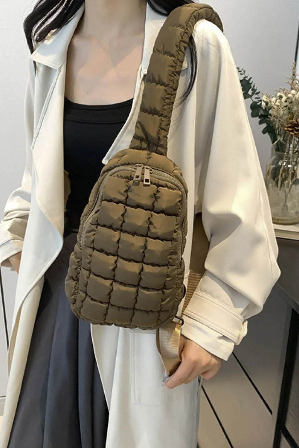 Quilted Nylon Crossbody Bag - Tredona LLC