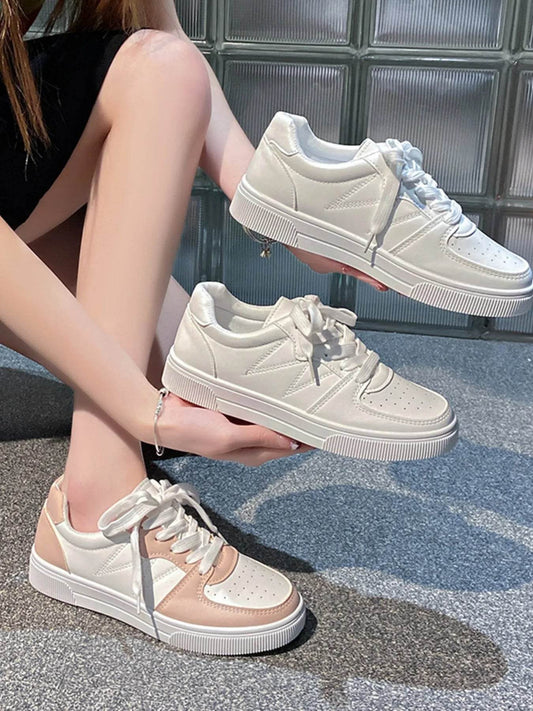 Lace Up Round Toe Sneakers - Tredona LLC