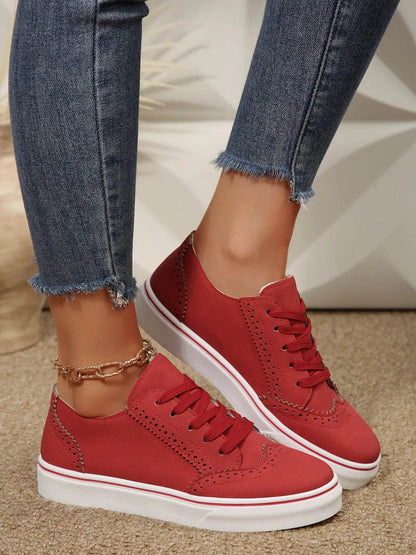 Lace Up Round Toe Platform Sneakers - Tredona LLC