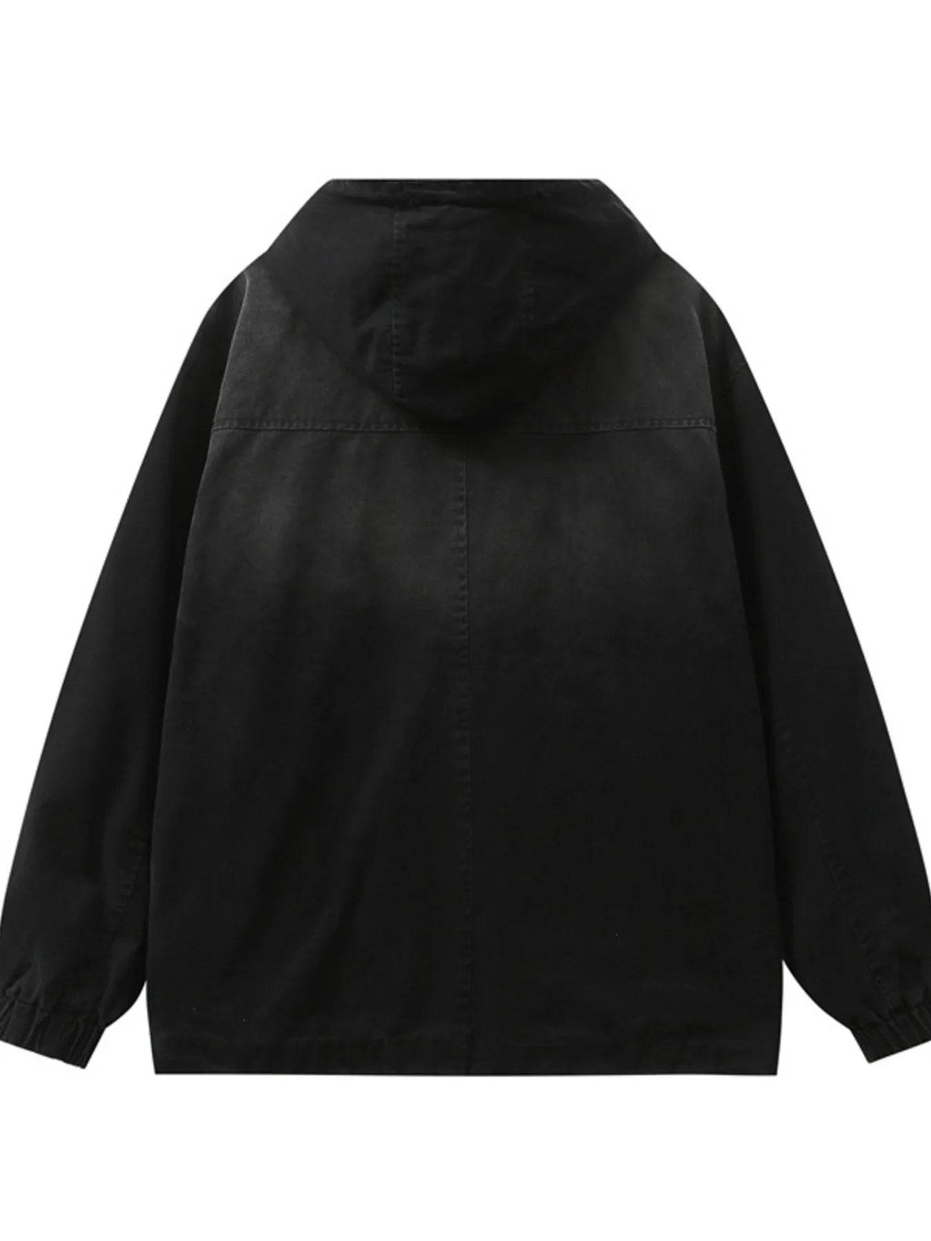 Men's Plus Size Drawstring Long Sleeve Jacket - Tredona LLC