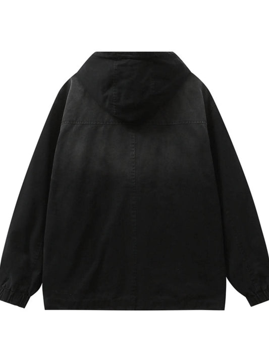 Men's Plus Size Drawstring Long Sleeve Jacket - Tredona LLC