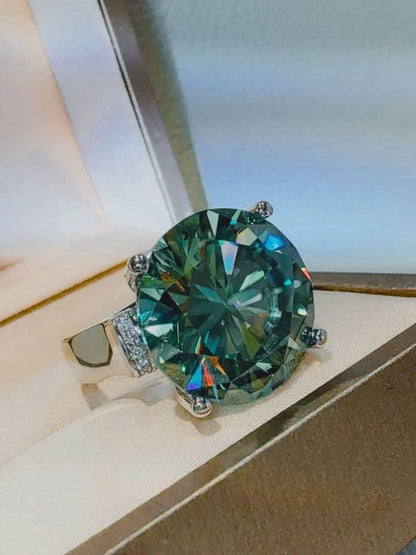 20 Carat Moissanite 925 Sterling Silver Ring - Tredona LLC