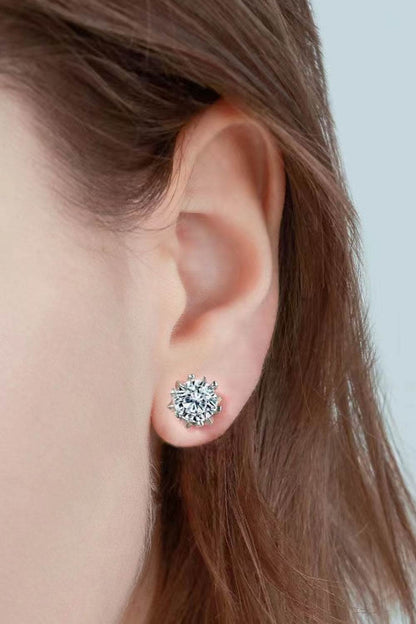 Stuck On You 4 Carat Moissanite Stud Earrings - Tredona LLC