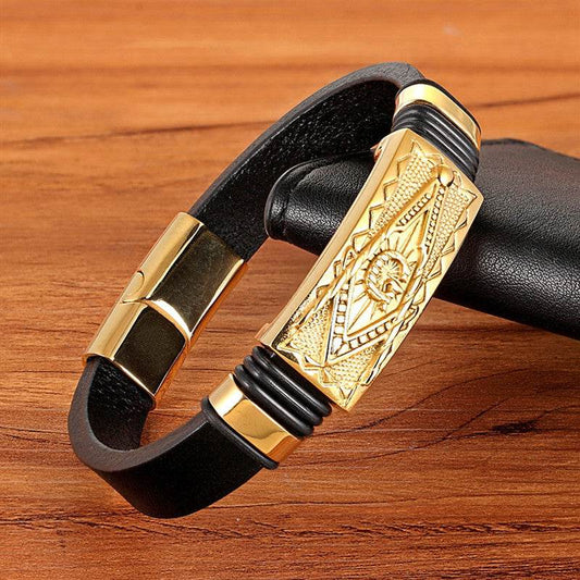 Scorpion Bracelet Leather Woven Bracelet Men - Tredona LLC
