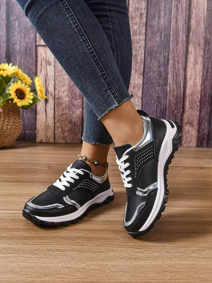 Lace Up Round Toe Sneakers - Tredona LLC