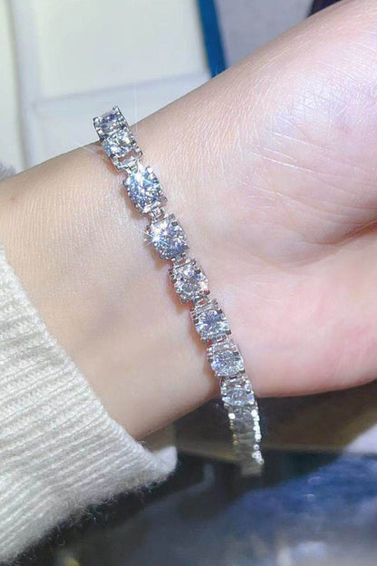 10 Carat Moissanite Platinum-Plated Bracelet - Tredona LLC