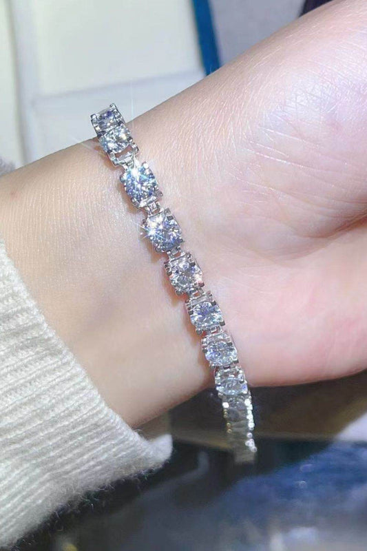 10 Carat Moissanite Platinum-Plated Bracelet - Tredona LLC