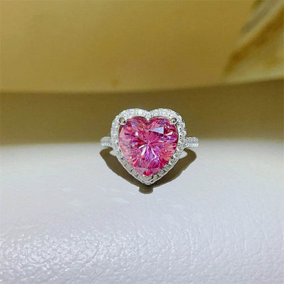 5 Carat Moissanite 925 Sterling Silver Heart Ring - Tredona LLC