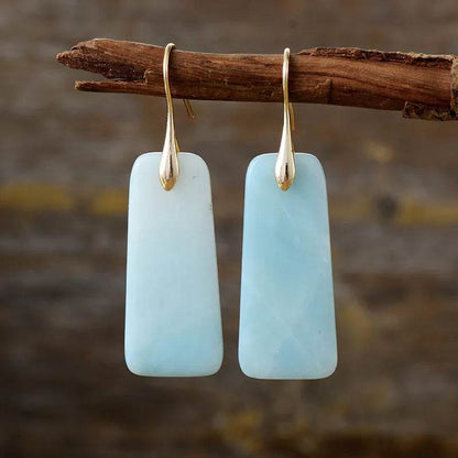 Natural Stone Geometric Shape Earrings - Tredona LLC