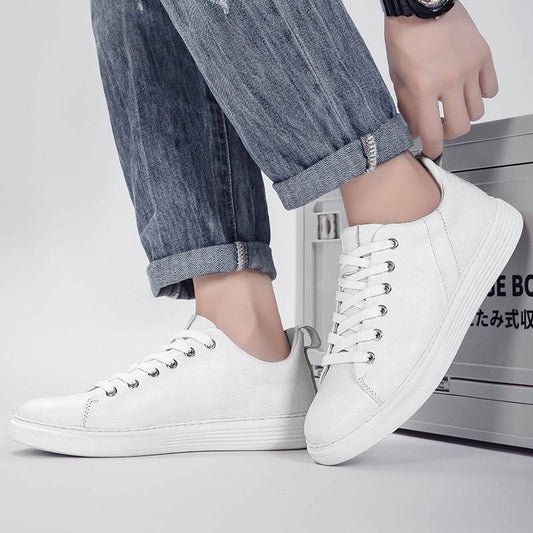 Spring Low-cut Genuine Leather Top Layer Cowhide Flat Retro Sneaker - Tredona LLC