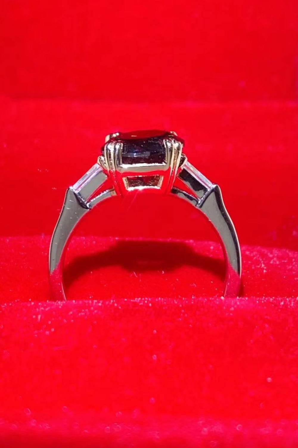 2 Carat Black Moissanite Platinum-Plated Ring - Tredona LLC