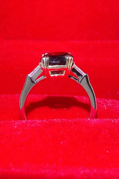 2 Carat Black Moissanite Platinum-Plated Ring - Tredona LLC