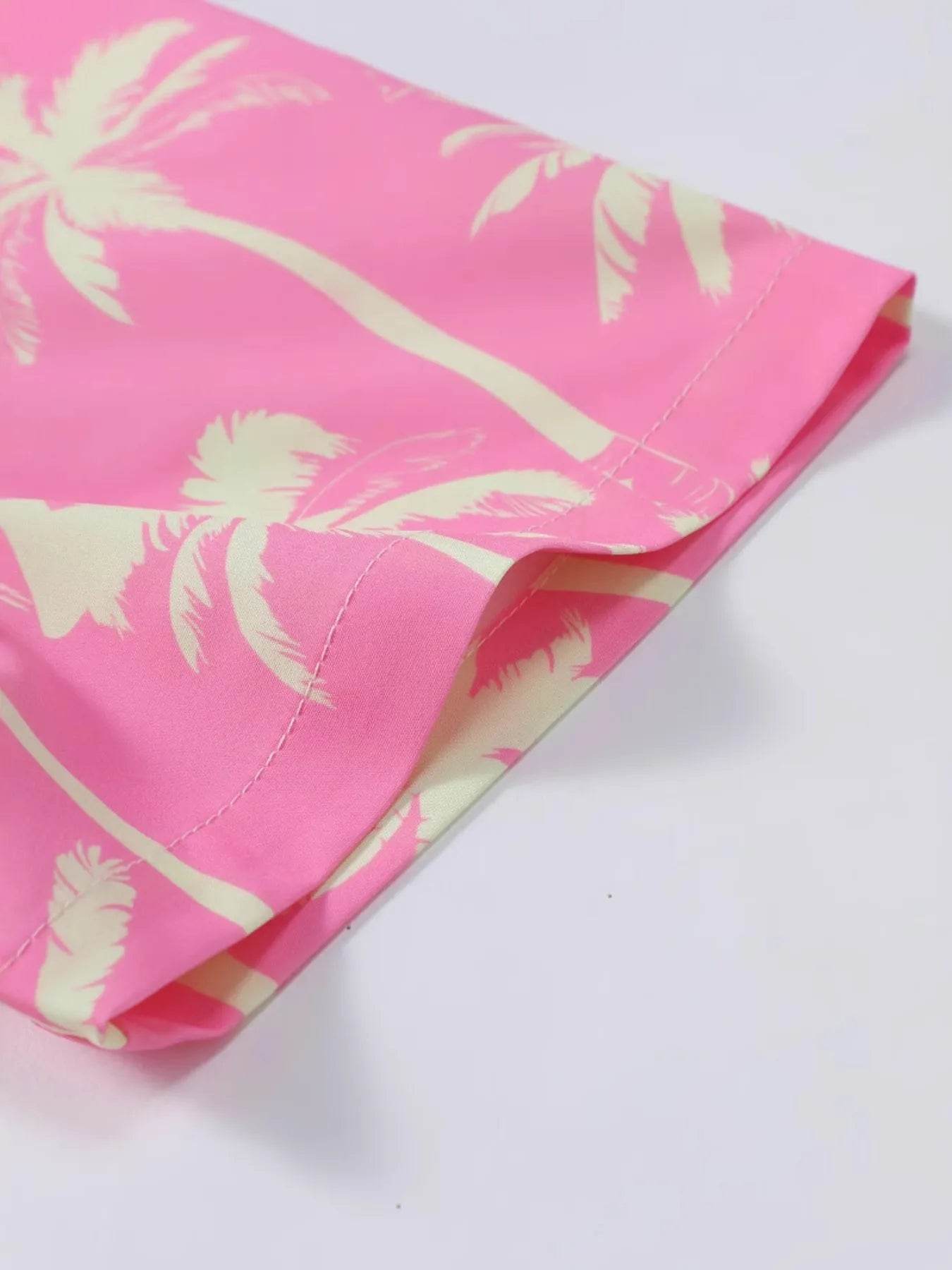 Men's Palm Tree Print Top and Shorts Summer Set - Tredona LLC