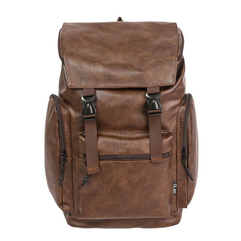 Retro Men's Leather Cowhide Women's Computer Backpack Frosted - Tredona LLC