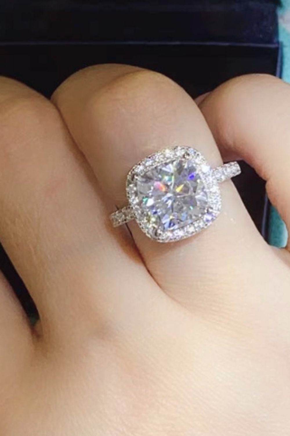 3 Carat Moissanite 925 Sterling Silver Square Ring - Tredona LLC