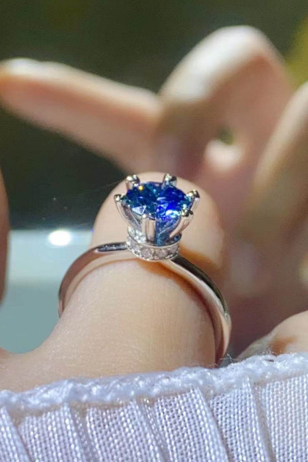 1 Carat Moissanite 6-Prong Solitaire Ring - Tredona LLC