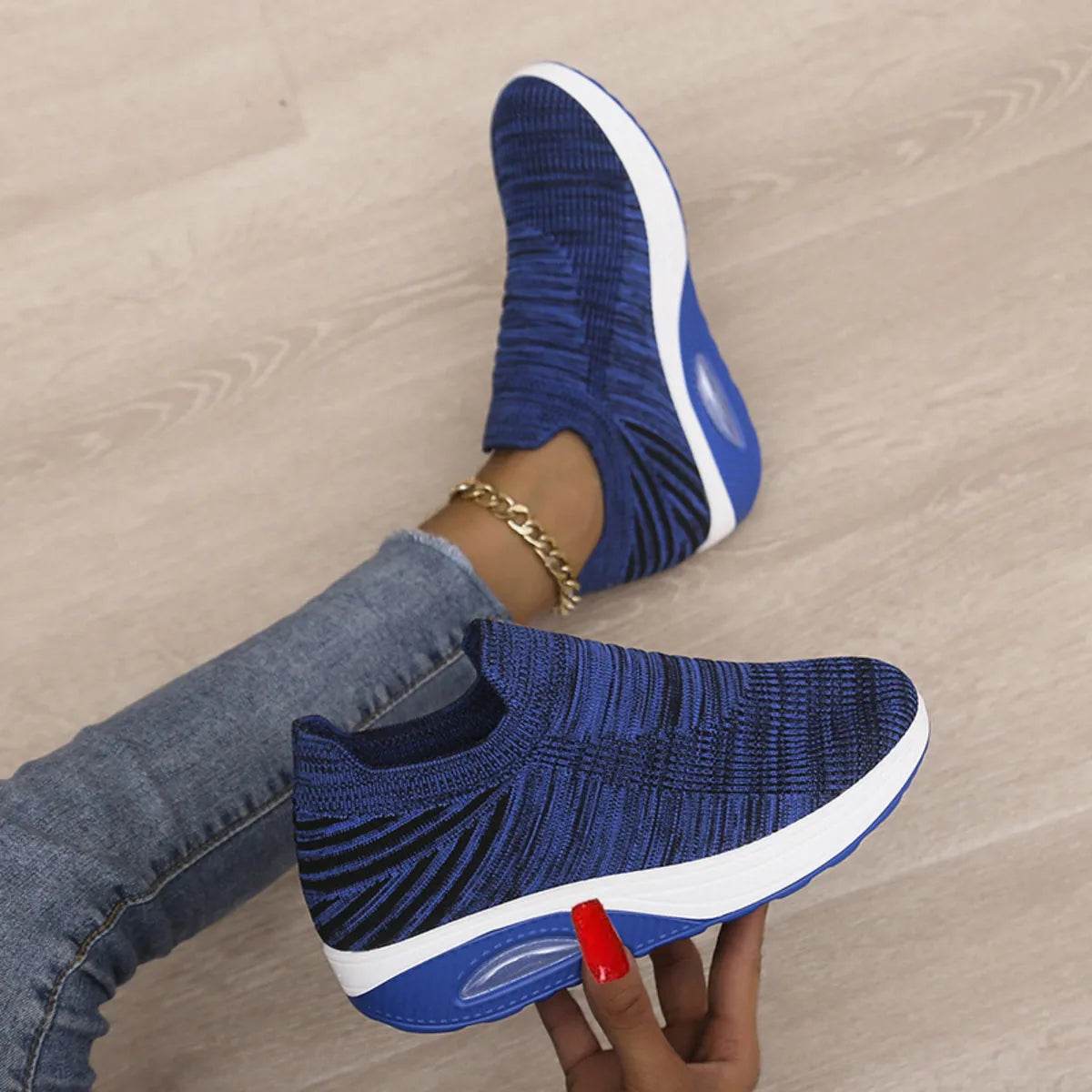 Breathable Mesh Wedge Sneakers - Tredona LLC
