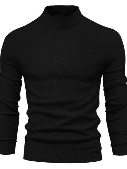 Men's Mock Neck Long Sleeve Sweater - Tredona LLC