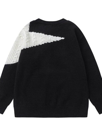Men's Oversized Star Pattern Knit Sweater - Tredona LLC