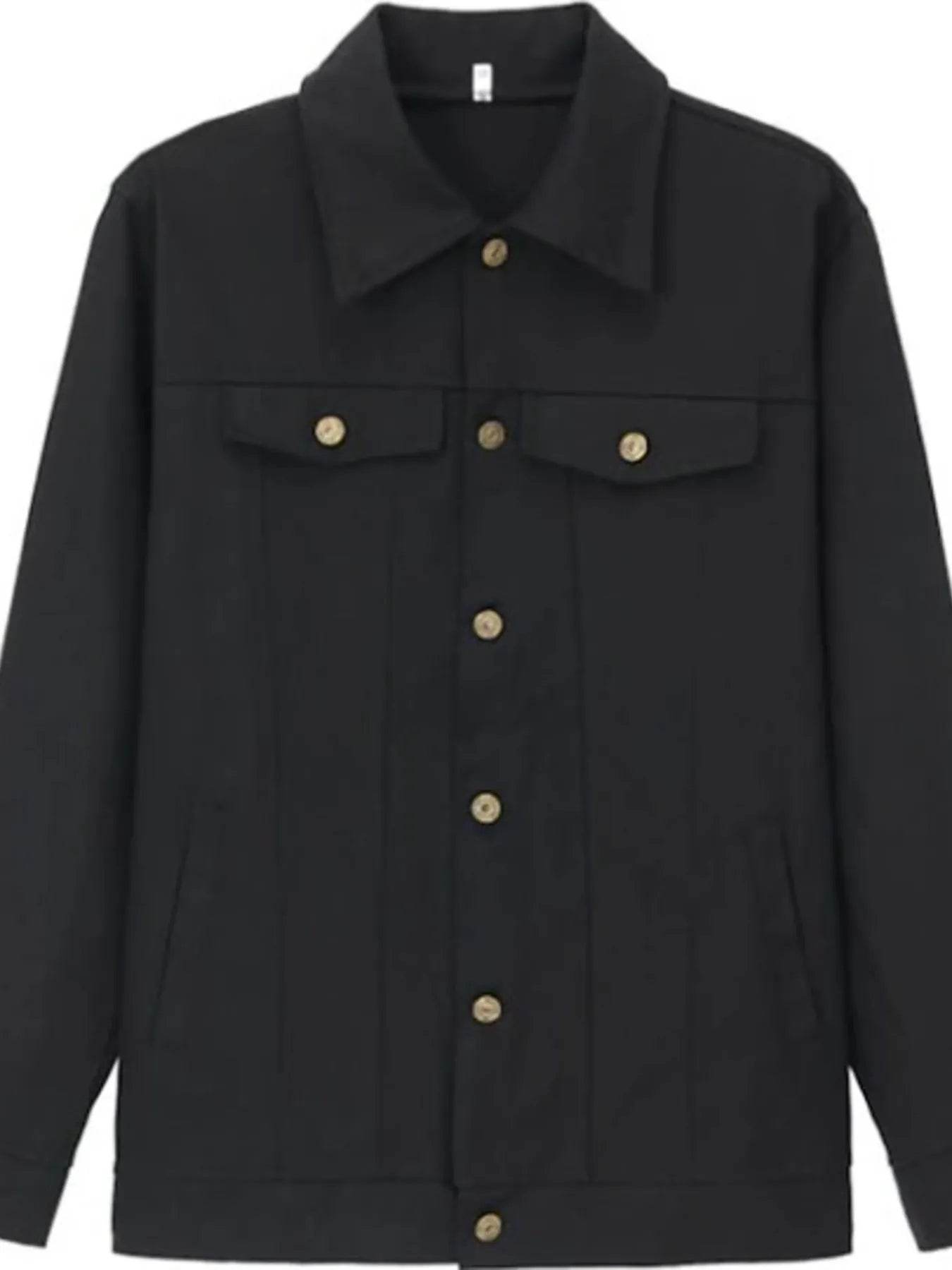 Men's Full Size Button Up Long Sleeve Jacket Plus Size - Tredona LLC