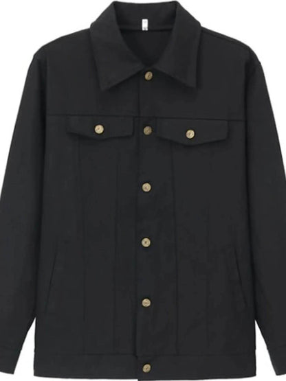 Men's Full Size Button Up Long Sleeve Jacket Plus Size - Tredona LLC