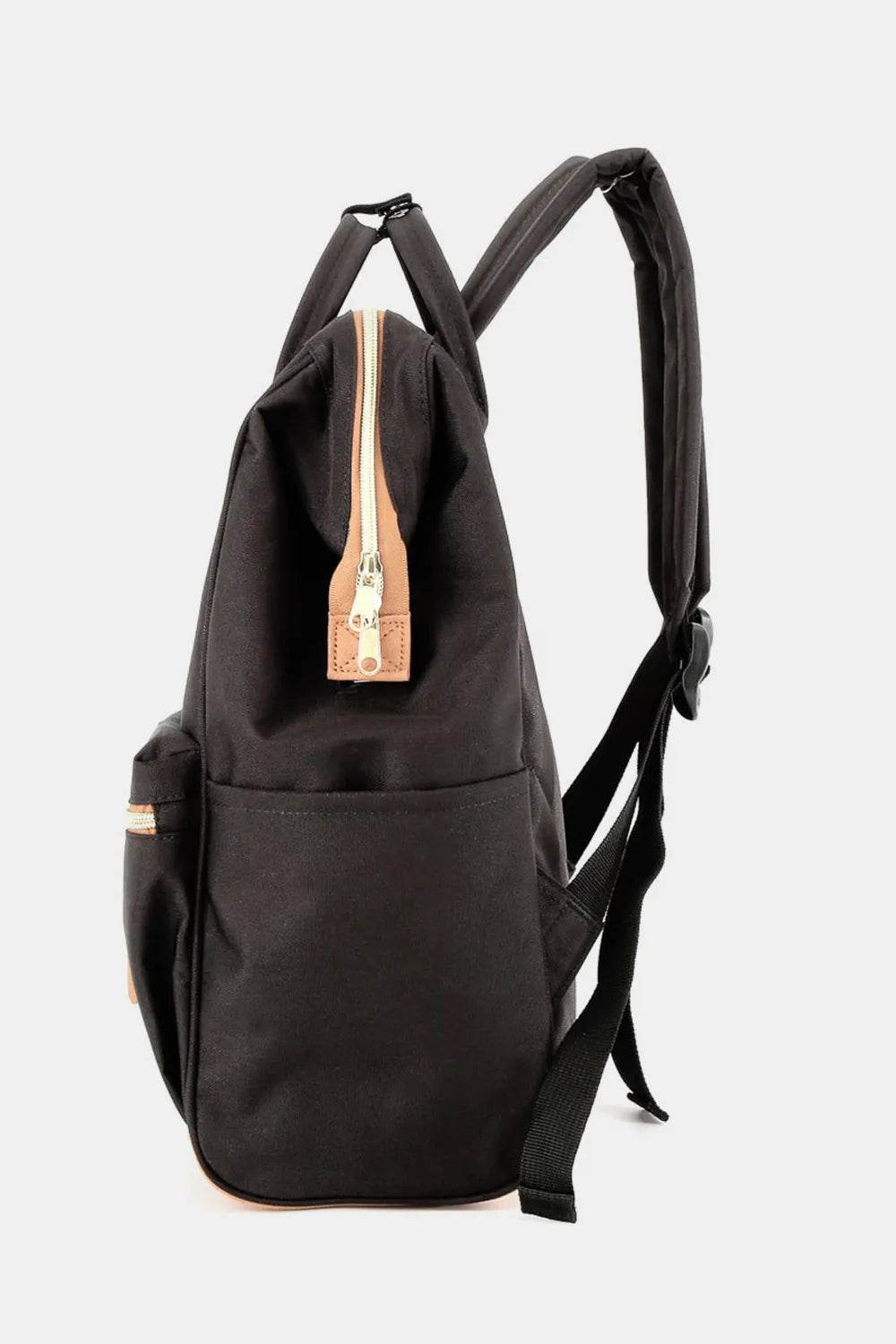 Himawari Contrast Waterproof Canvas Backpack Bag with Side Pockets - Tredona LLC