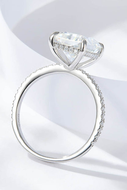 4 Carat Moissanite 4-Prong Side Stone Ring - Tredona LLC