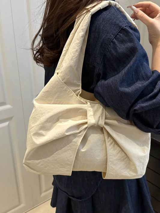 Ruched Bow Shoulder Bag - Tredona LLC