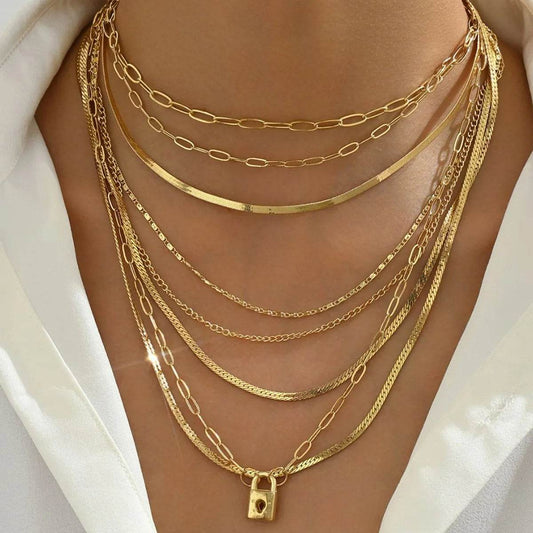 18K Gold-Plated Stainless Steel Multi-Layer Necklace - Tredona LLC