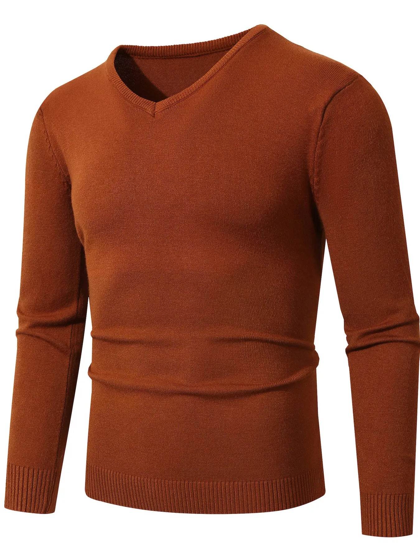 Men's Full Size Ribbed Hem Long Sleeve Sweater Plus Size - Tredona LLC
