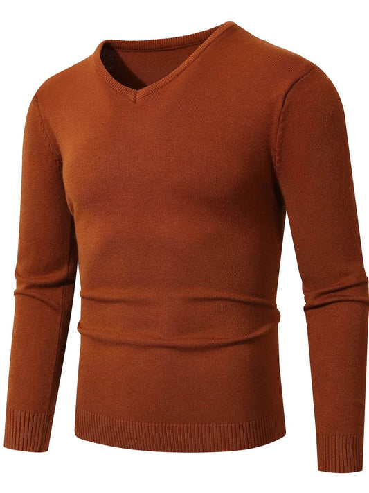 Men's Full Size Ribbed Hem Long Sleeve Sweater Plus Size - Tredona LLC