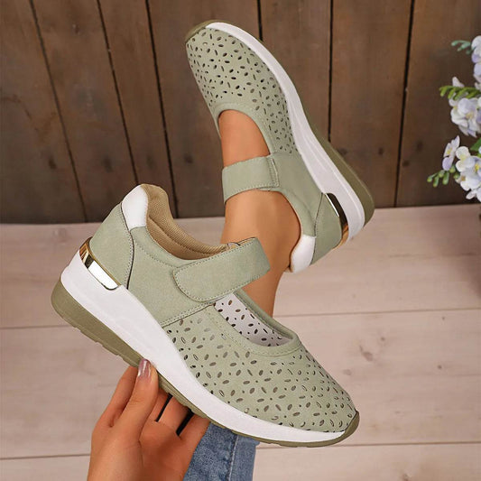 Round Toe Wedge Sneakers - Tredona LLC