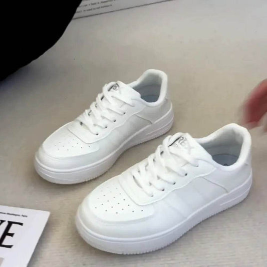 Lace-Up Round Toe Platform Sneakers - Tredona LLC