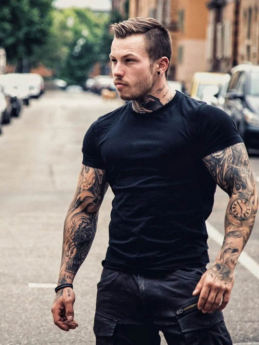 Men's Plus Size Round Neck Short Sleeve T-Shirt - Tredona LLC