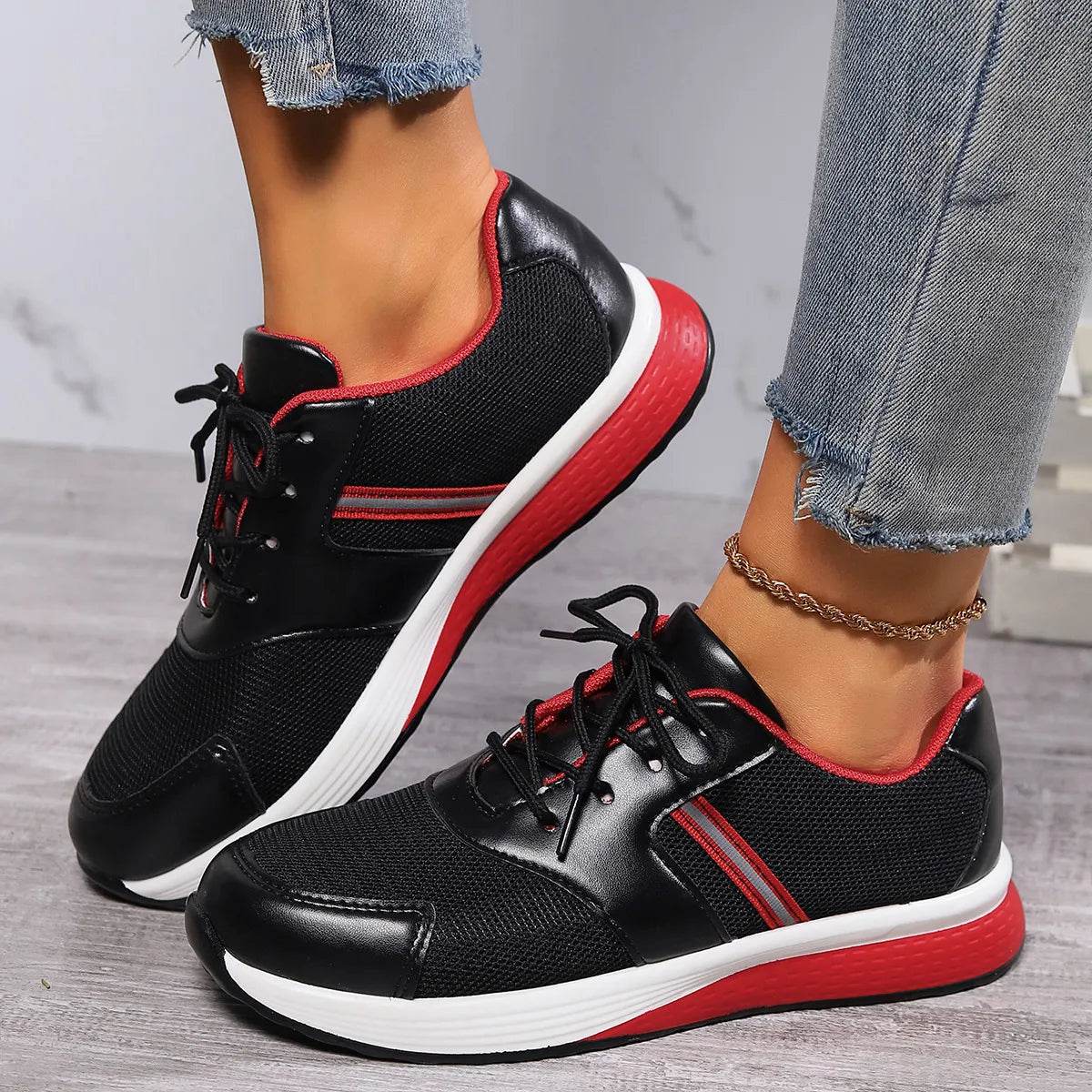 Round Toe Platform Sneakers - Tredona LLC