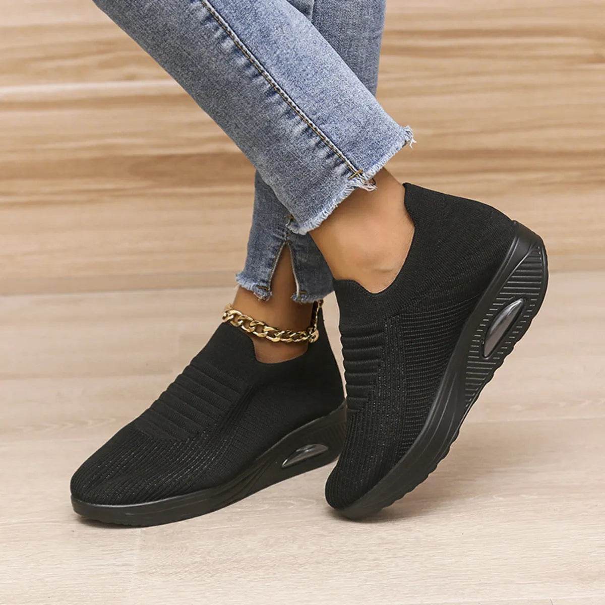 Breathable Mesh Wedge Sneakers - Tredona LLC
