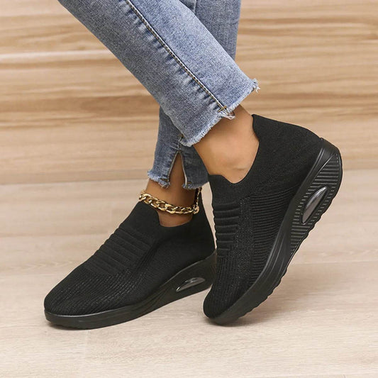 Breathable Mesh Wedge Sneakers - Tredona LLC
