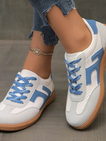 Lace Up Round Toe Sneakers - Tredona LLC