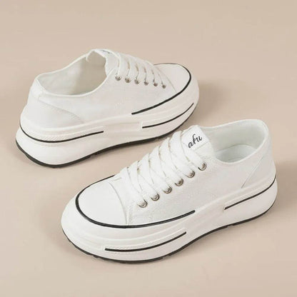 Tied Round Toe Platform Sneakers - Tredona LLC