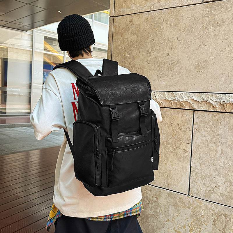 Retro Men's Leather Cowhide Women's Computer Backpack Frosted - Tredona LLC