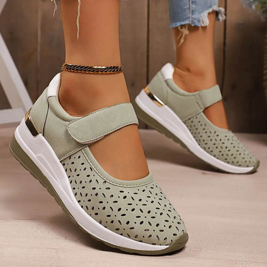 Round Toe Wedge Sneakers - Tredona LLC