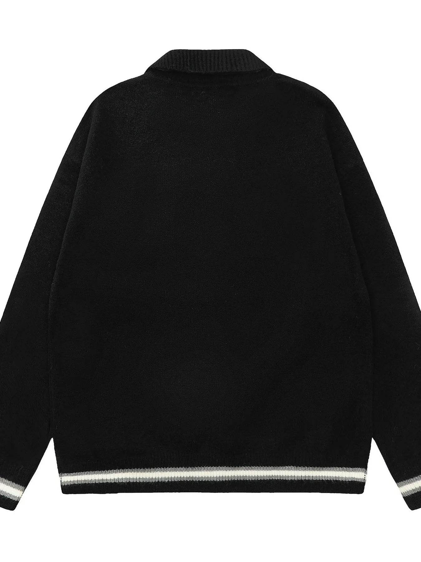 Men's Striped Contrast Long Sleeve Sweater - Tredona LLC