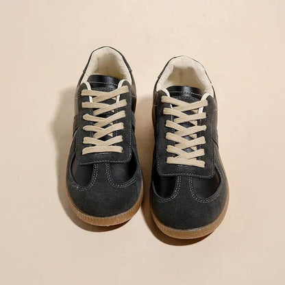Lace Up Round Toe Flat Sneakers - Tredona LLC