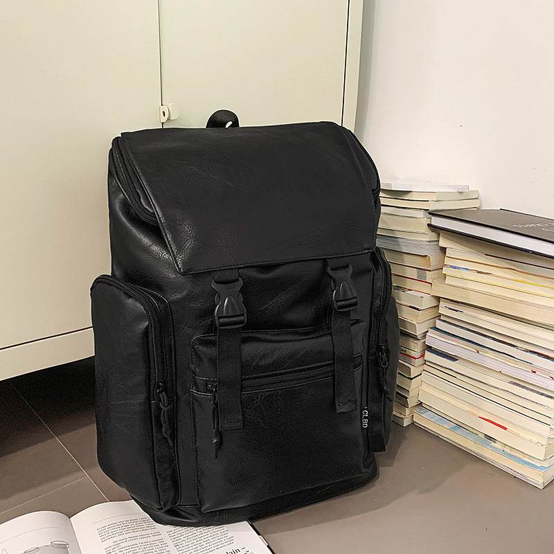 Retro Men's Leather Cowhide Women's Computer Backpack Frosted - Tredona LLC