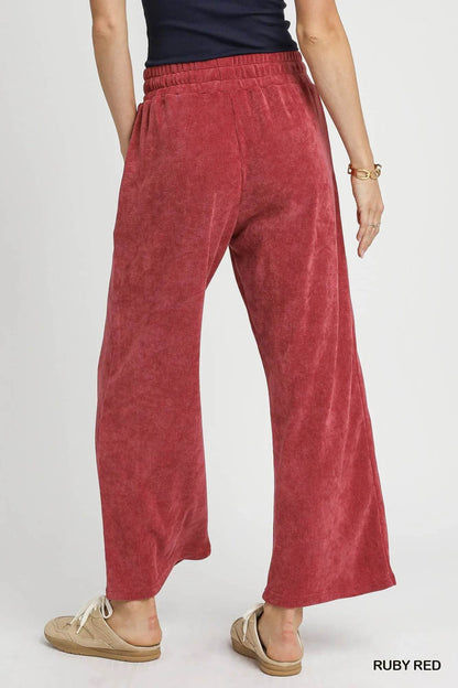 Umgee Drawstring Wide Leg Pants - Tredona LLC