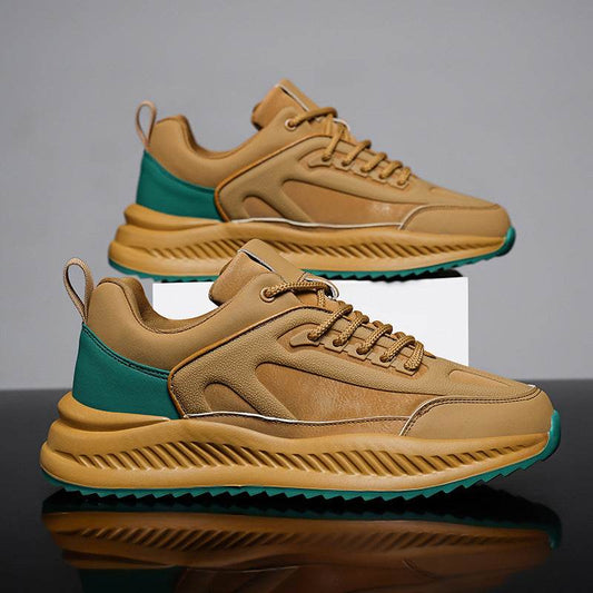 Men's Platform Lightweight Soft Sole Sports Leather Casual Sneakers - Tredona LLC