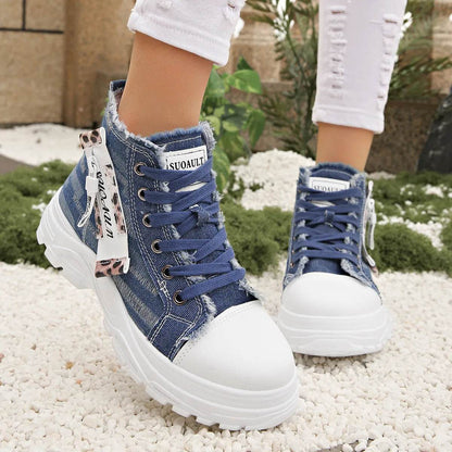 Lace Up Platform Sneakers - Tredona LLC