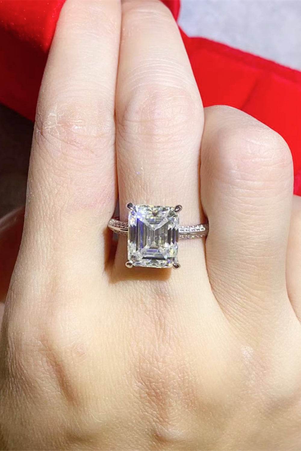5 Carat Moissanite Platinum-Plated Ring - Tredona LLC